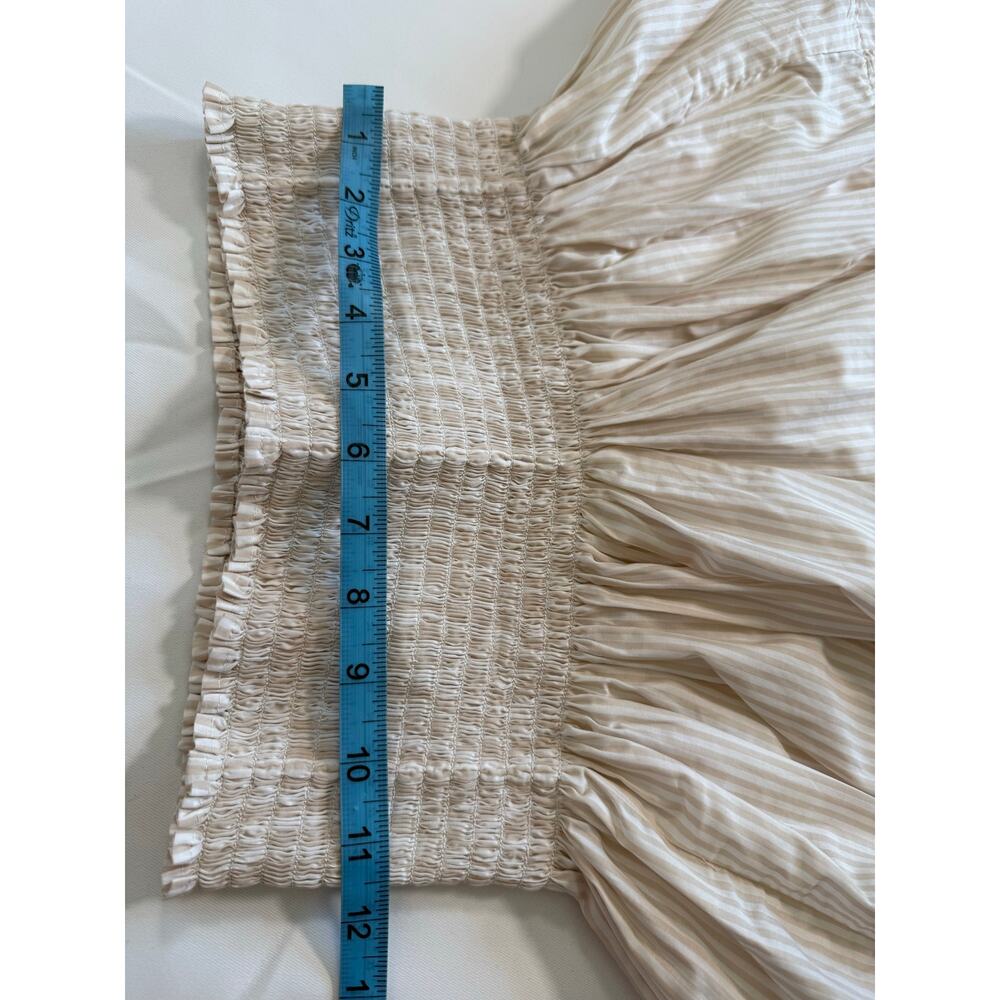 Koch Erica Shorts White & Beige Striped Small Culotte Shorts - Picture 2 of 8